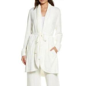 Barefoot Dreams Longline Shawl Collar Cardigan Pearl NEW